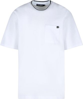Dolce & Gabbana White Cotton Piquet T-Shirt