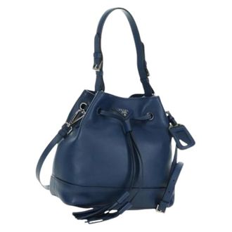 Prada Pre-owned Bucket Bags, female, Blue, Size: ONE SIZE Pre-owned Vintage Bucket Bag