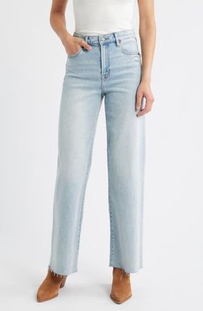 Hidden Jeans Clean Cut Wide Leg Dad Jeans in Light Wash at Nordstrom, Size 27