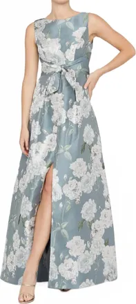 Kay Unger Lilianna Gown In Slate Blue