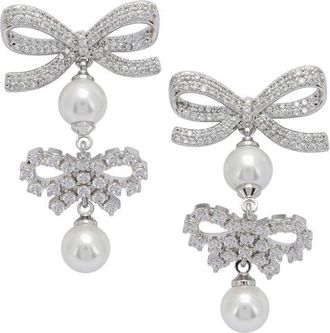 Self Portrait Zelfportret Oorbellen Met Bogen En Parels