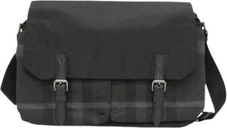 Burberry Pre-owned Cross Body Bags, male, Black, Size: ONE SIZE Pre-owned Vintage Messenger Bag