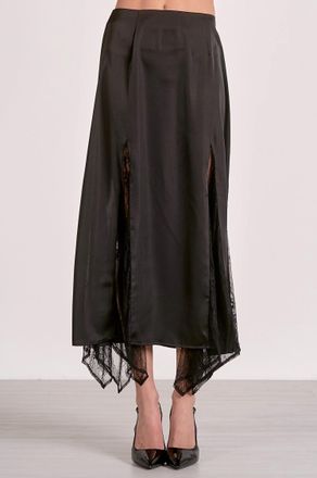 Elan Lace Midi Skirt In Black