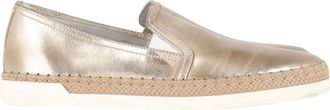 Tod's TodS Pre-owned Womens Pantofola Espadrille Slip On Sneakers in Gold Leather - Size EU 36
