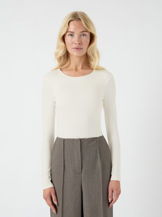 Y.A.S Langarmbody Y.A.S YASRUBY LS BODY S. NOOS, Damen, Gr. XL (42), N-Gr, weiss (star wei&szlig;), Obermaterial: 93% Polyamid, 7% Elasthan, unifarben, figurbeton