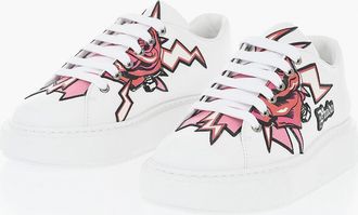 Prada Sneakers TATTOOED in Pelle con Suola in Gomma Prada