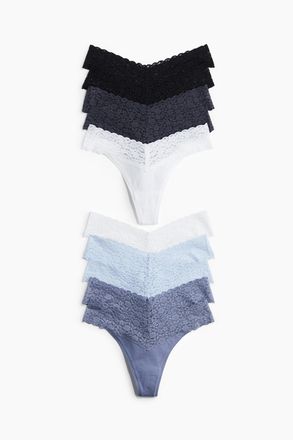 H&M 10er-Pack Tangas aus Spitze - Blue