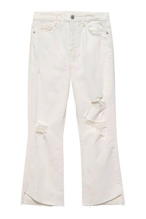 Frame Denim Womens Le Super High Crop Mini Boot Jeans In Au Natural Destruct