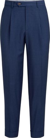 Brunello Cucinelli Chalk stripe trousers in Blue at Nordstrom, Size 52 It