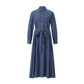 Polo Ralph Lauren Shirt Kleedjes - Dames - Shirt Kleedjes - Blauw - L - Katoen - Kleedjes