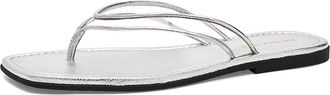 Veronica Beard Clea Piping Thong Sandals Womens Sandals Clear/Silver : 12 M, Leather