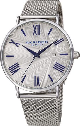 Akribos XXIV Quartz Silver Dial Mens Watch AK1110SS