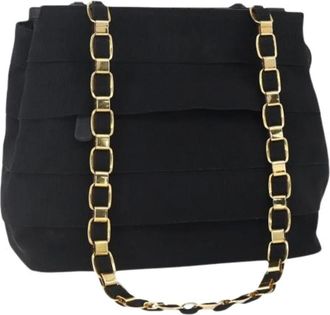 Ferragamo Pre-owned Shoulder Bags, female, Blue, Size: ONE SIZE Pre-owned Canvas Shoulder Bag