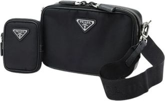 Prada Pre-owned Vintage Pouch Shoulder Bag - Dames - Vintage Schoudertas - Zwart - ONE Size - Leer - Vintage
