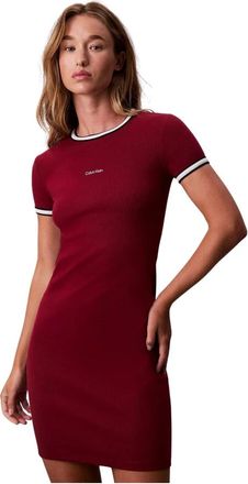 Calvin Klein Dames, Jurken, Rood, Maat: XS Katoen
