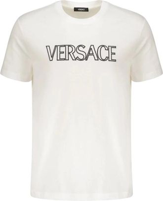 Versace Katoenen T-shirt - Heren - T-shirts - Wit - 2XL - Katoen - Tops