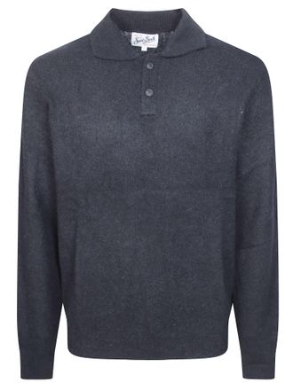 MC2 Saint Barth Dark Grey Alfie Alpaca Knit Polo Shirt