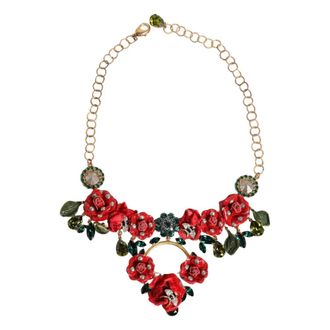 Dolce & Gabbana Necklaces, female, Multicolor, Size: ONE SIZE Rose Floral Necklace