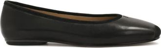 Kazar Zwarte leren ballerinas met afgeschuinde neus - Dames - Ballerinas - Zwart - 39 EU - Leer - Schoenen