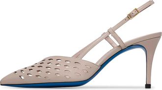 Loriblu Slingback in nude lak met cut-out details - Dames - Pumps - Beige - 39 EU - Schoenen