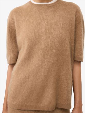 Lisa Yang Maren Short Sleeve Sweater In Toffee