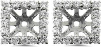 Pompeii3 1 1/4ct Princess Cut Diamond Halo Earring Jackets White Gold (5.5-6mm)