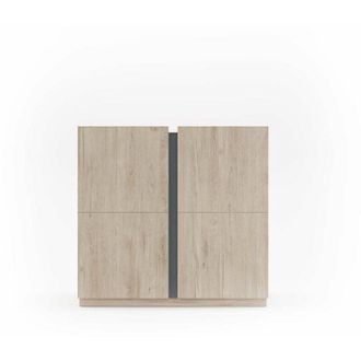 HERDASA Herdasa - Recibidor Zapatero Modelo 516 Acabado Roble Claro/grafito, 90 X 95 X 35 (alto X Ancho X Fondo)