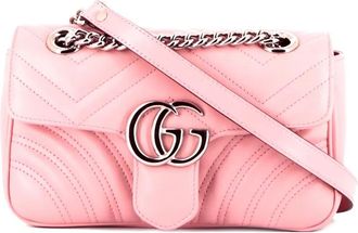 Gucci 2020s GG Marmont gewatteerde crossbodytas - Roze