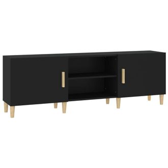 vidaXL Vidaxl - Mueble Para Tv Madera Contrachapada Negro 150x30x50 Cm