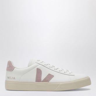 Veja Sneaker Campo in pelle bianca e rosa