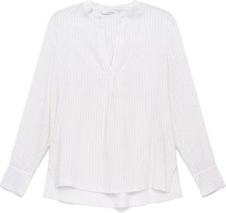 Maliparmi Fluid Stripe Shirt - Dames - Blouses - Wit - XL - Polyester - Overhemden