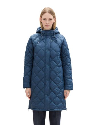 Tom Tailor Steppmantel TOM TAILOR, Damen, Gr. XS (34), blau (nighttime blau), Steppware, Obermaterial: 100% Polyester. Futter: 100% Polyester, unifarben, regular