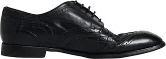 Dolce & Gabbana Derby Taormina Wingtip - Heren - Nette schoenen - Blauw - 44 EU - Leer - Schoenen