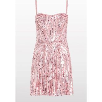 Jenny Packham Rebecca Sequin-Embelished Mini Dress in Pink Pearl at Nordstrom, Size 10 Uk