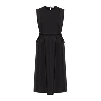Moncler Jurk met trekkoord en zonder mouwen - Dames - Casual kleedjes - Zwart - L - Polyester - Kleedjes