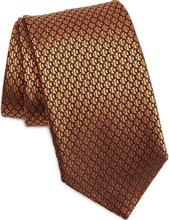 Ermenegildo Zegna Quadri Fish Silk Tie in Orange at Nordstrom