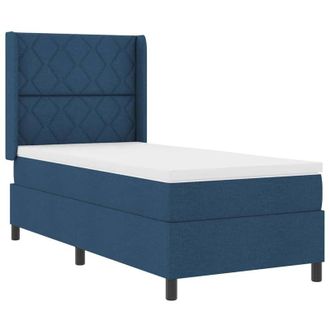 vidaXL Cama Box Spring Led Con Cabecera Azul 100 X 200 Cm Tela Vidaxl