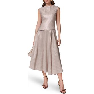 DKNY Metallic Cap Sleeve Asymmetric Dress in Sisal/Canyon at Nordstrom, Size 12
