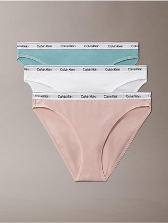 Calvin Klein Womens Icon Logo 3-Pack Bikini - Multi - XS