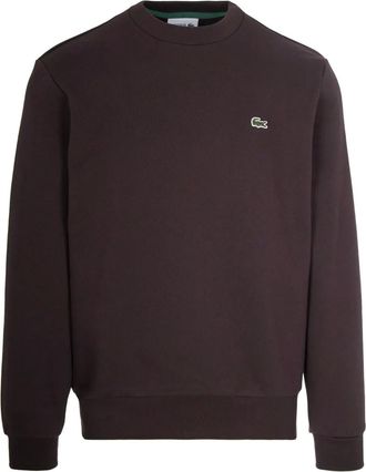 Lacoste logo-embroidered crew-neck sweater - Brown