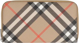 Burberry Portemonnee van gecoat canvas - Heren - Portefeuilles - Beige - ONE Size - Katoen - Accessoires