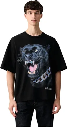 Just Cavalli T-shirt met relaxte pasvorm - Heren - Tops - Zwart - Maat: S Katoen