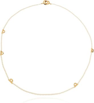 Ferragamo Ketting met imitatieparels - Dames - Kettingen - Geel - ONE Size - Accessoires