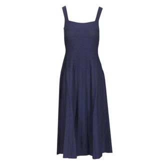Staud Compact Knit Dress - female - STAUD - Midi Dresses - Blue - L - Dresses