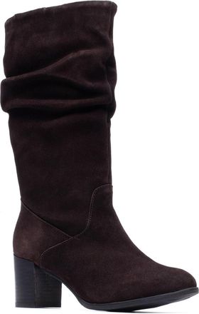Hush Puppies Cosima Su&egrave;de Dames Chocolade Hiel Kniehooglaarzen