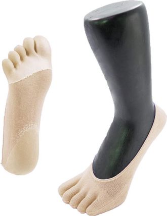 TOETOE Health Gel Toe Socks, Cotton, Breathable, Hygienic - 1 pair - Fawn, 3-7 UK