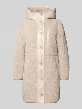 Frieda & Freddies Teddy-Mantel mit Kapuze und Eingrifftaschen Modell HAZEL in Sand, Gr&ouml;&szlig;e 40