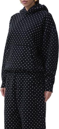 AFRM Blake Cotton Hoodie in Noir Micro Dot at Nordstrom, Size X-Large