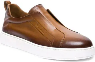 Santoni Victory Laceless Slip-On Sneaker in Brown at Nordstrom, Size 11.5