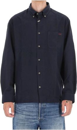 A.P.C. Blauw Overhemd Relax Fit Casual Stijl - Heren - Casual Overhemden - Blauw - M - Katoen - Overhemden